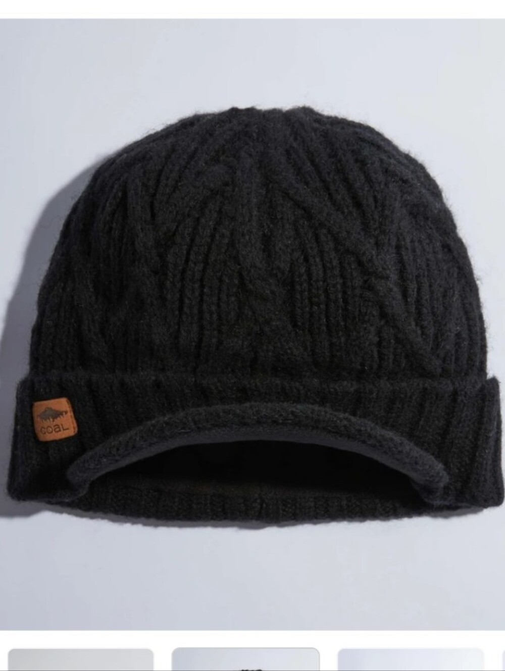 NWOT COAL Yukon Brim Wool Visor Beanie Charcoal Black